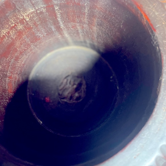 Hand carved Chinese dark red wood rice storage container. - Picture 11 of 11